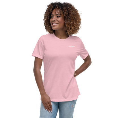 Women's Relaxed T-Shirt - White Logo with Rockstar (Back)